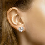 Oorknoppen rond zilver gerhodineerd