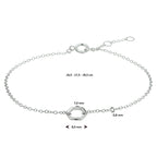 Armband zeshoek 16,5 - 17,5 - 18,5 cm zilver gerhodineerd