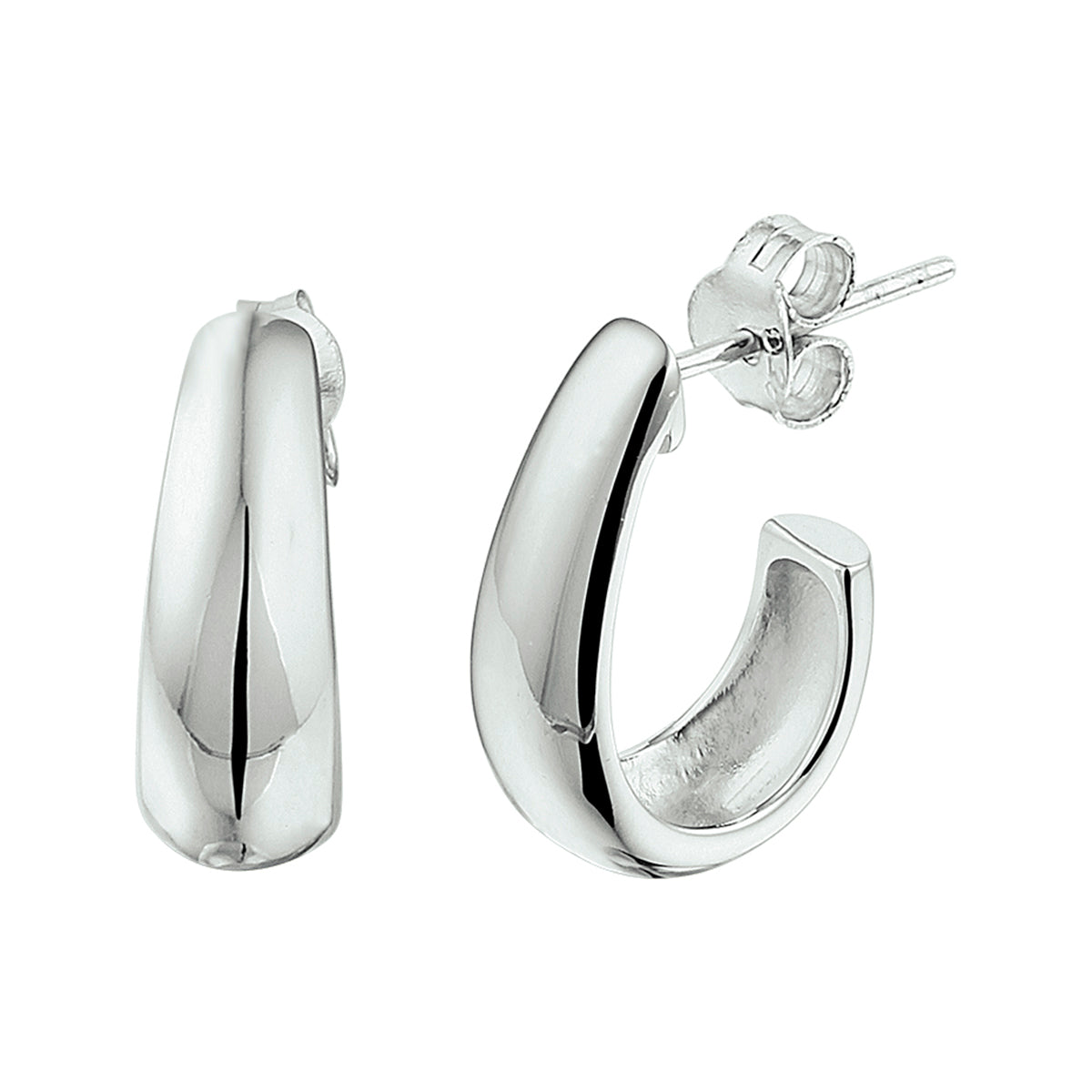 Stekeroorringen zilver gerhodineerd