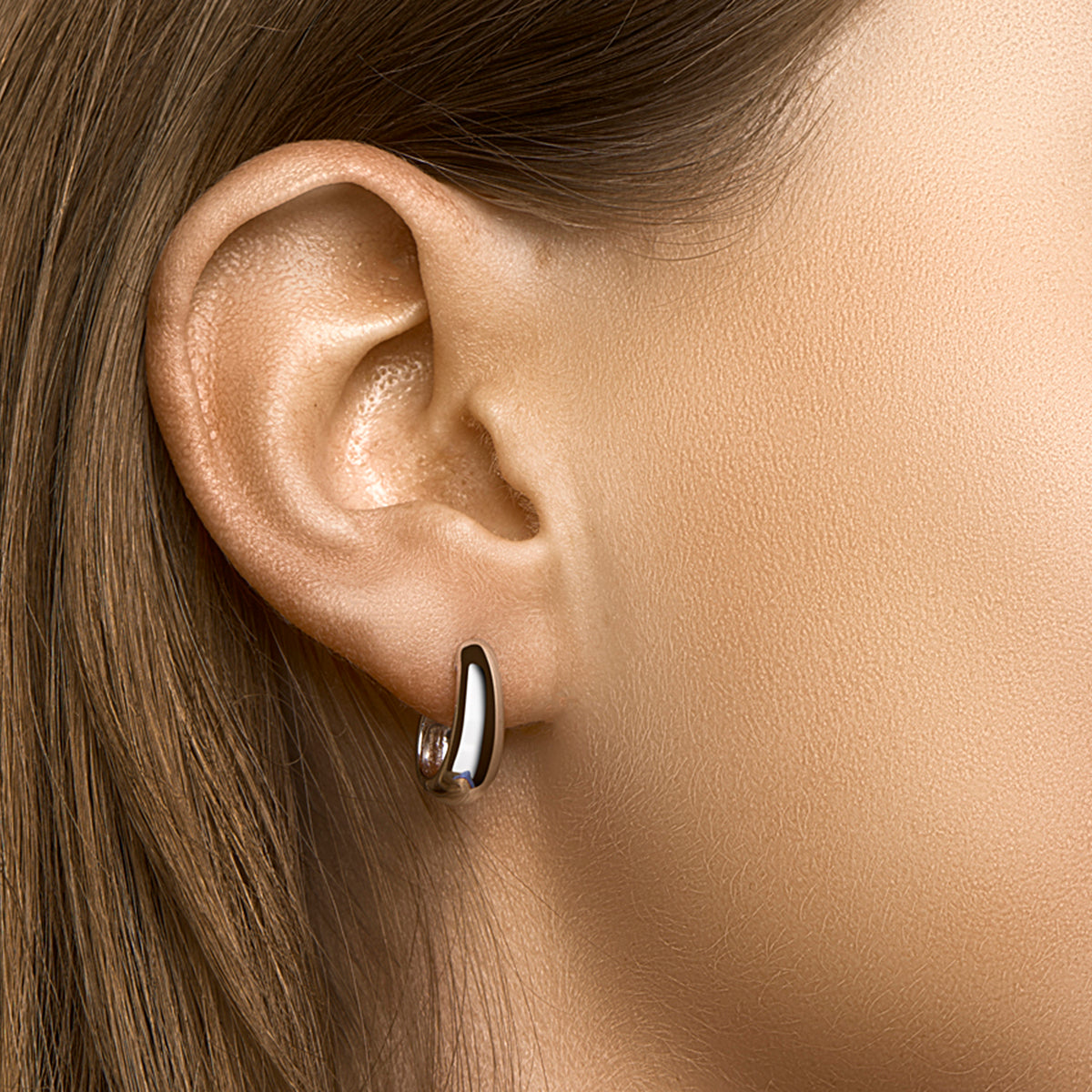 Stekeroorringen zilver gerhodineerd