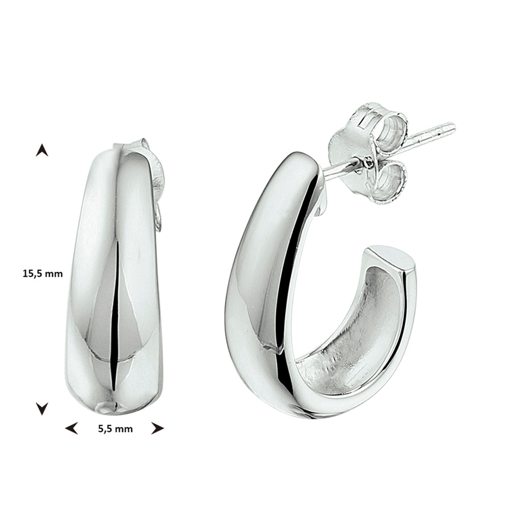 Stekeroorringen zilver gerhodineerd