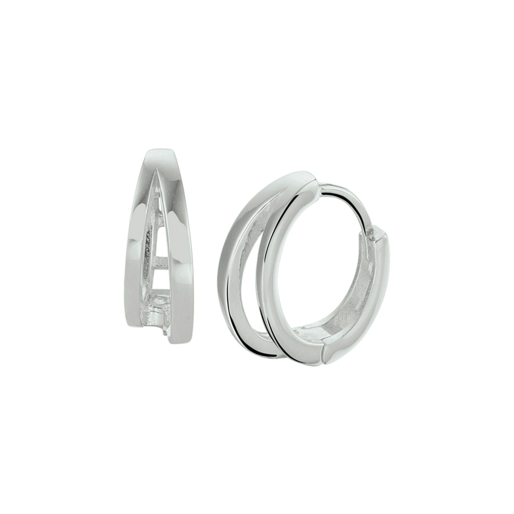 Klapoorringen zilver gerhodineerd