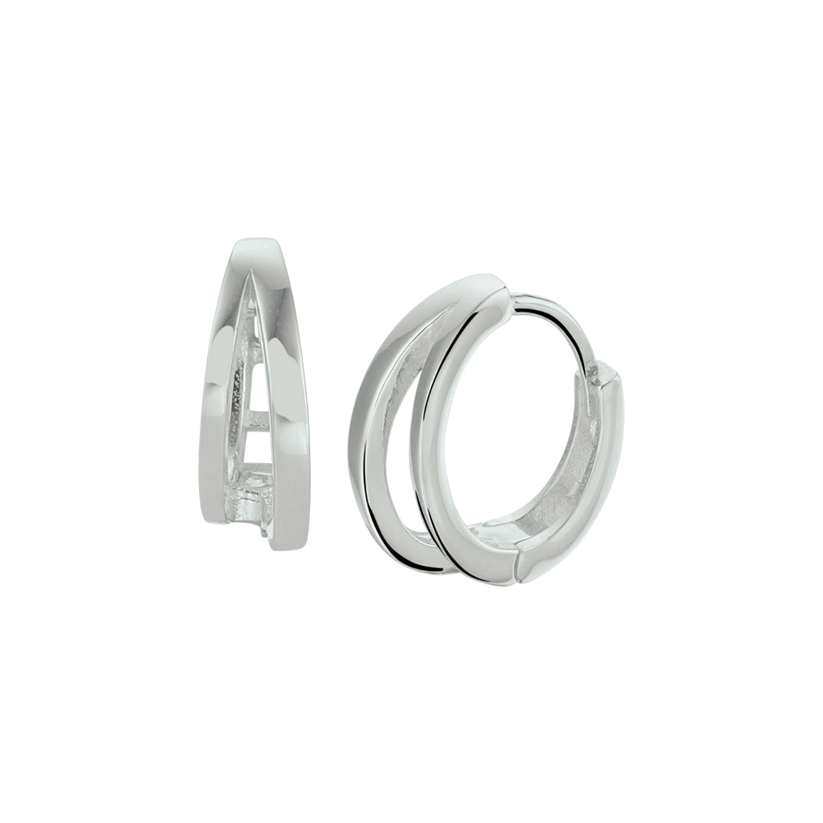 Klapoorringen zilver gerhodineerd