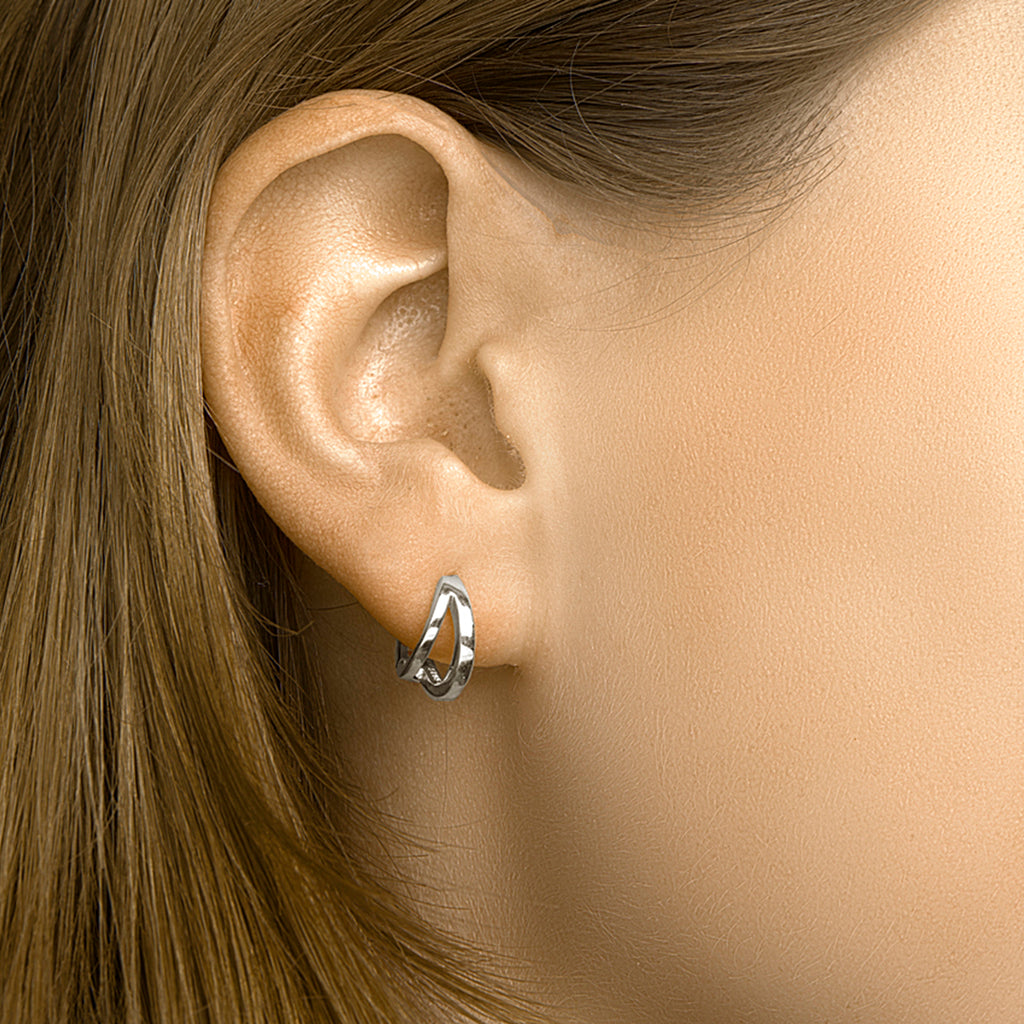 Klapoorringen zilver gerhodineerd