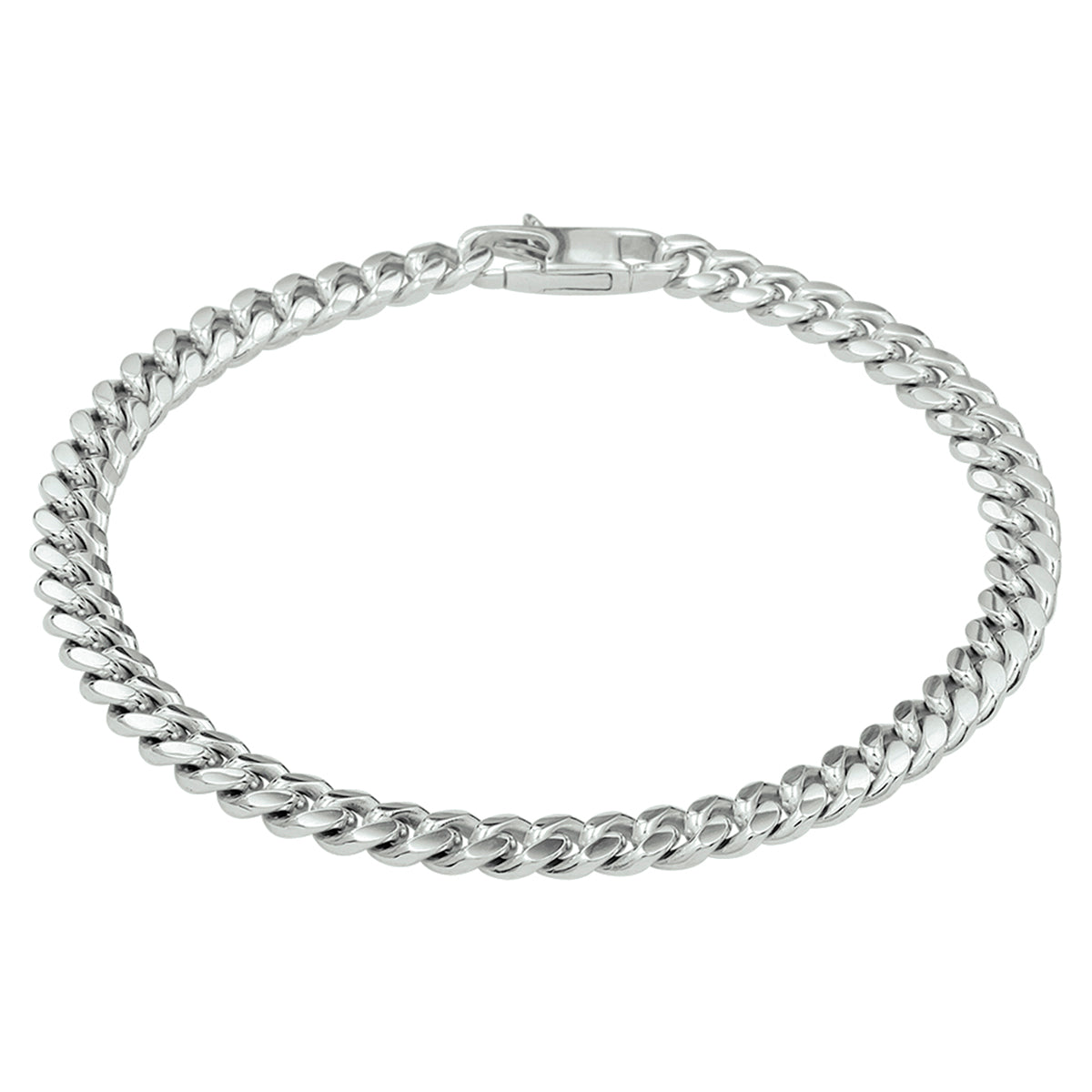 Armband gourmette 6-zijdes geslepen 4,8 mm 19 cm zilver gerhodineerd