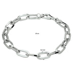 Armband paperclip vierkante buis 6,5 mm 19 cm zilver gerhodineerd