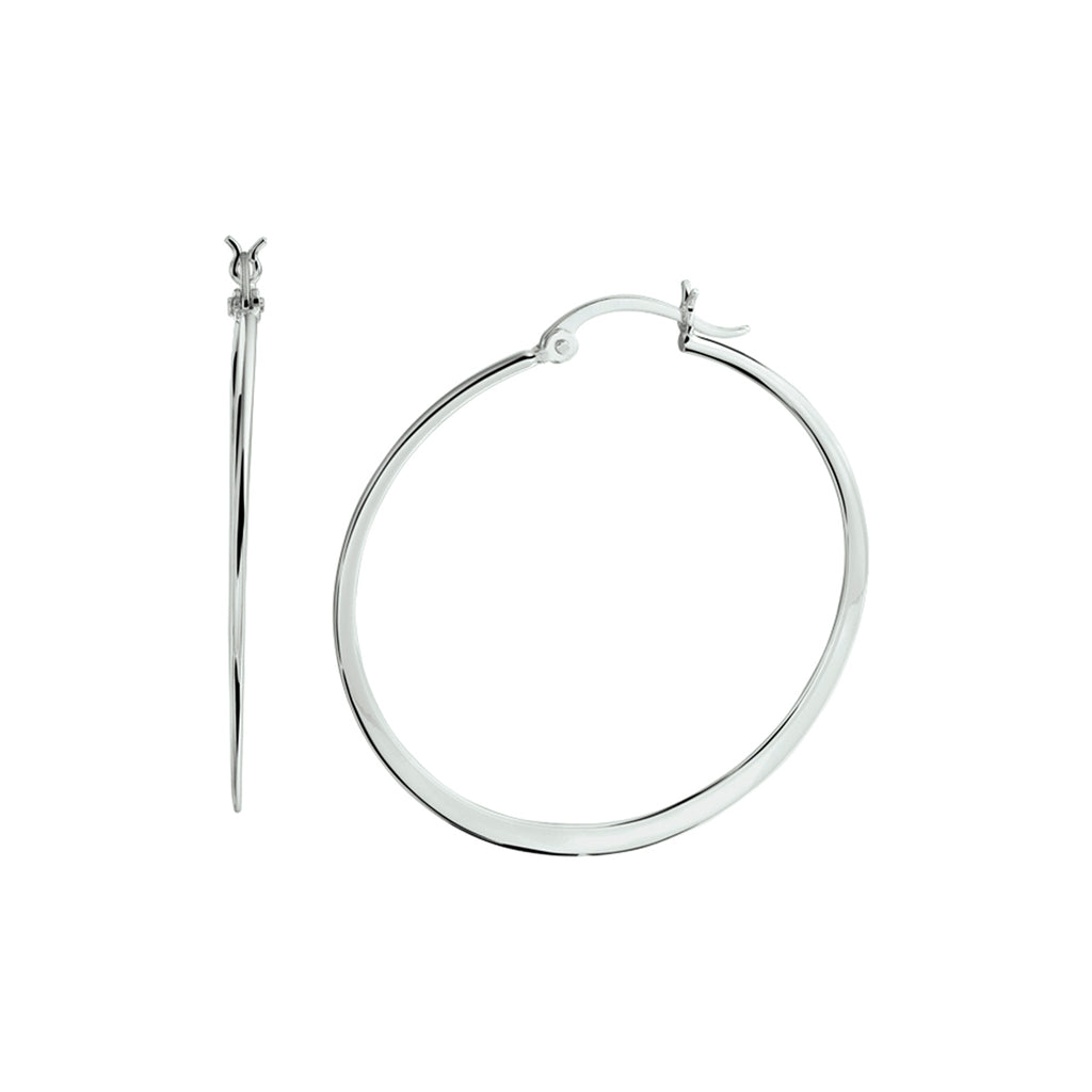 Oorringen zilver gerhodineerd