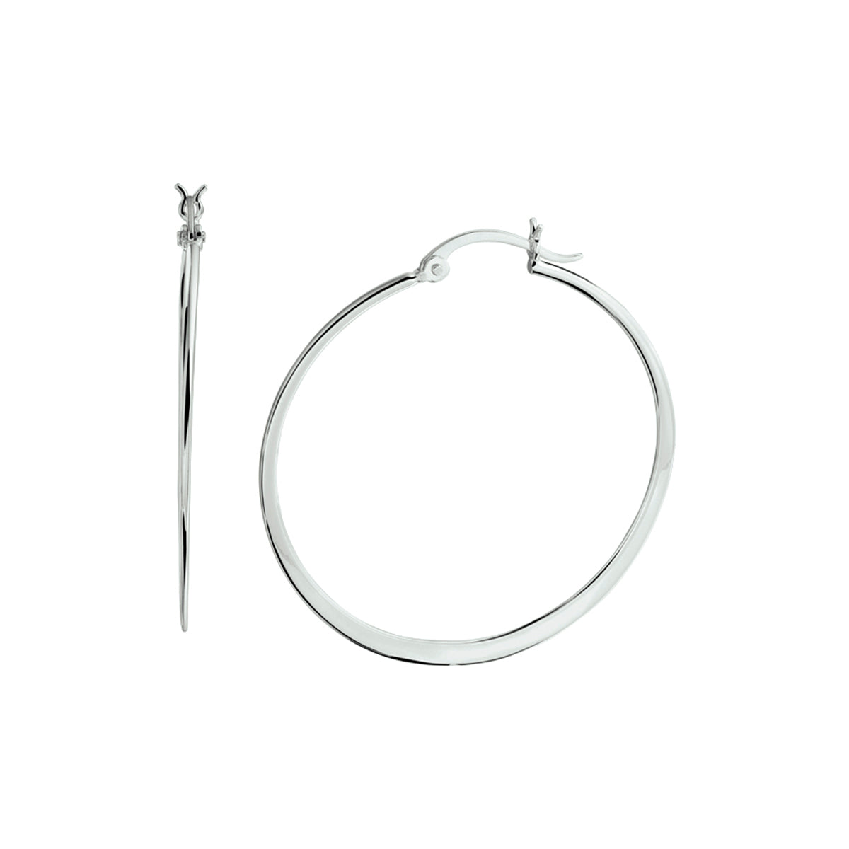 Oorringen zilver gerhodineerd