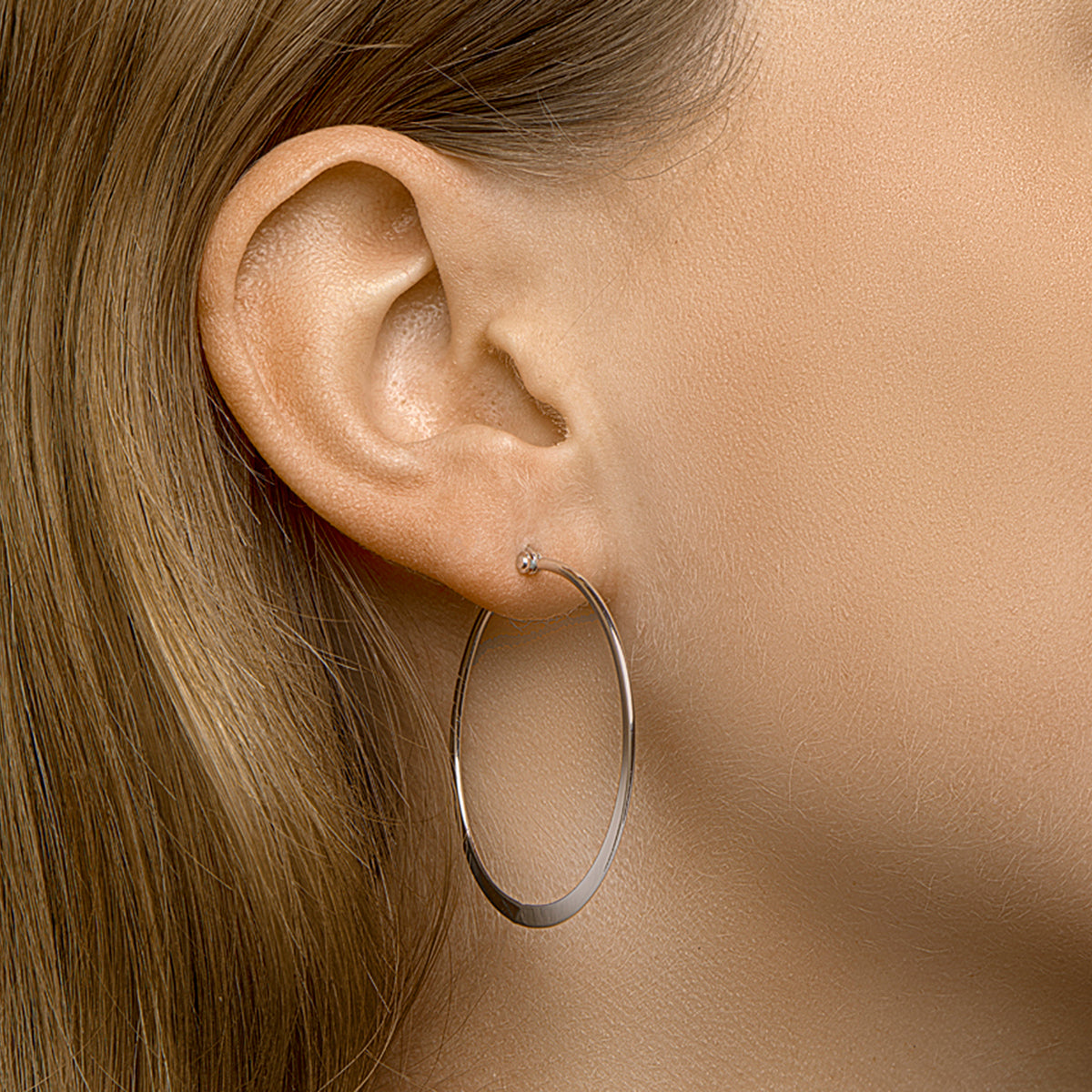 Oorringen zilver gerhodineerd