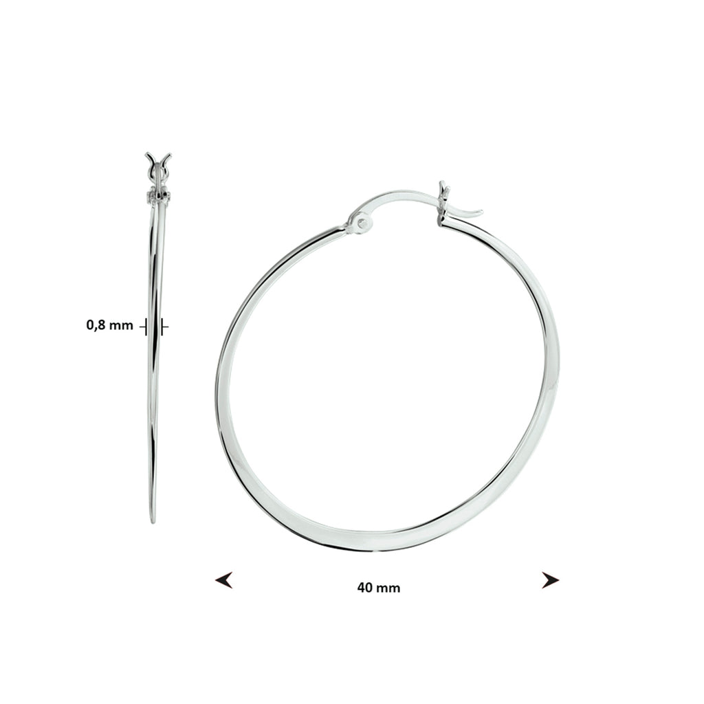 Oorringen zilver gerhodineerd