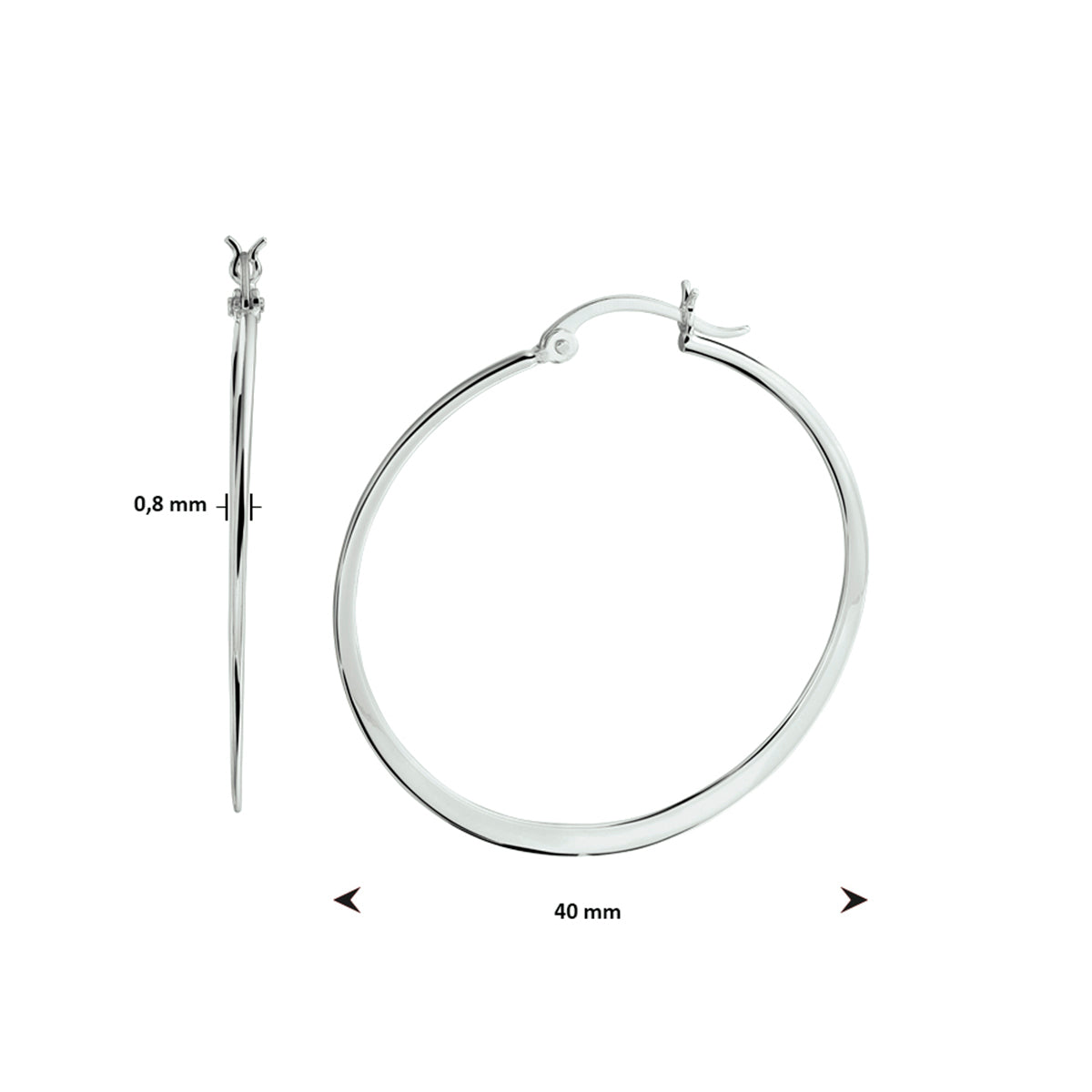 Oorringen zilver gerhodineerd