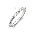 Aanschuifring bolletjes zilver gerhodineerd