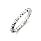 Aanschuifring bolletjes zilver gerhodineerd