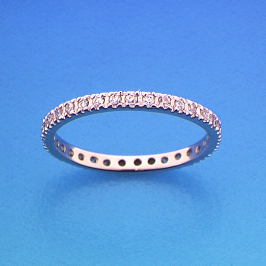 Aanschuifring zirkonia zilver gerhodineerd