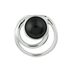 Hanger onyx zilver gerhodineerd