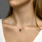 Hanger onyx zilver gerhodineerd