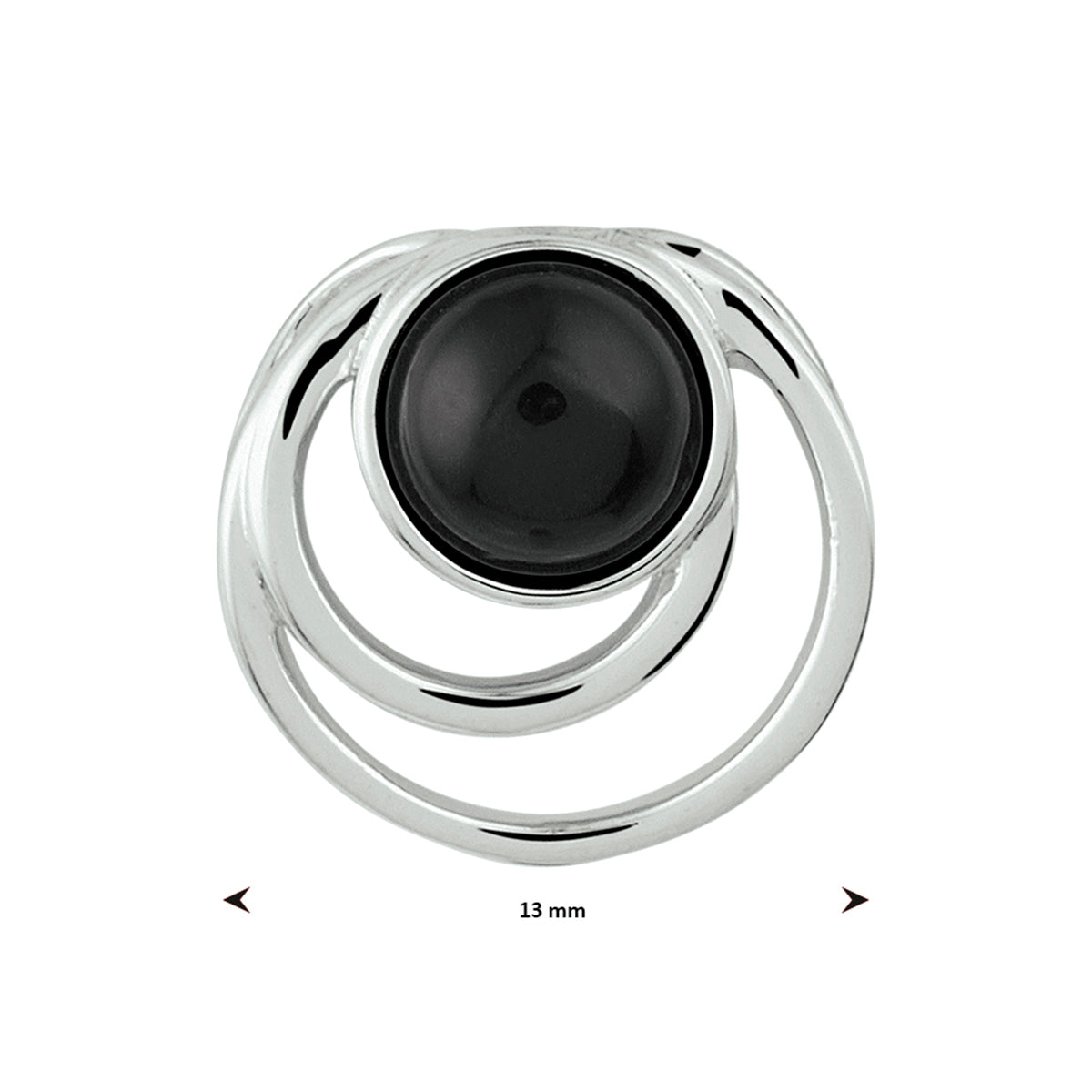 Hanger onyx zilver gerhodineerd