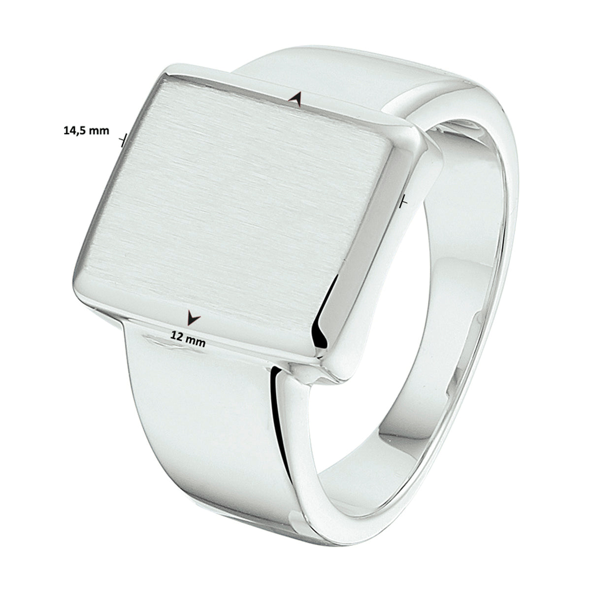 Graveerring poli/mat zilver gerhodineerd