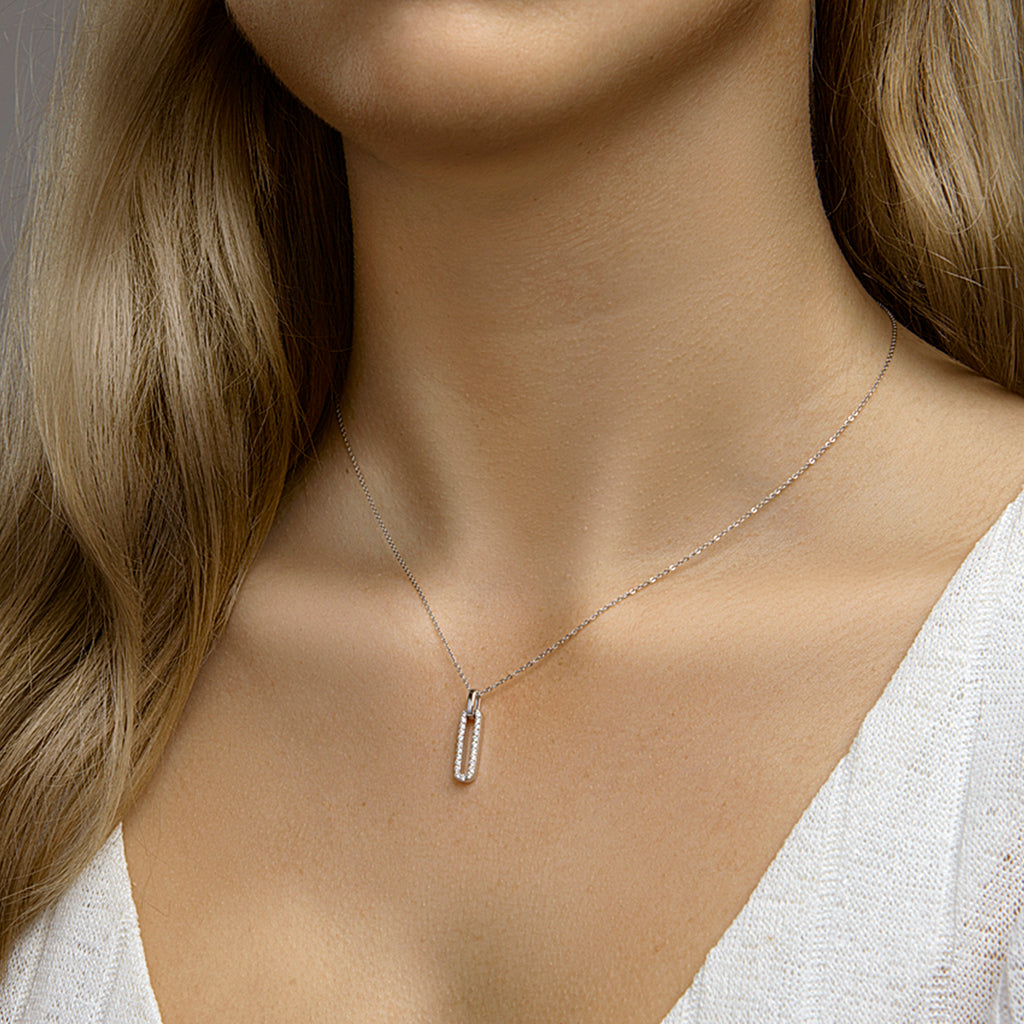 Hanger zirkonia zilver gerhodineerd