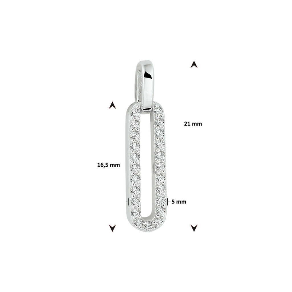 Hanger zirkonia zilver gerhodineerd