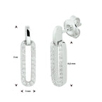 Oorhangers zirkonia zilver gerhodineerd