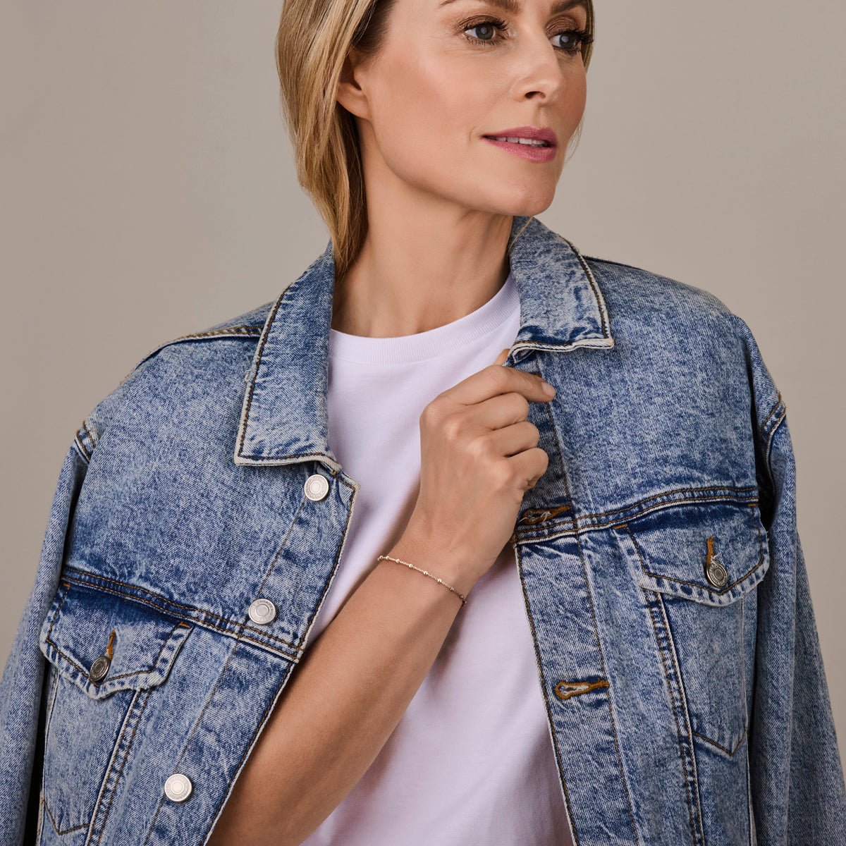 Armband bolletjes 2,5 mm 17 + 2 cm zilver gerhodineerd