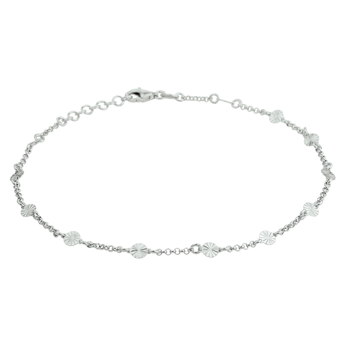 Enkelbandje 4,2 mm 24 + 2 cm zilver gerhodineerd