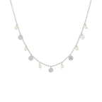 Collier parel 41 + 4 cm zilver gerhodineerd