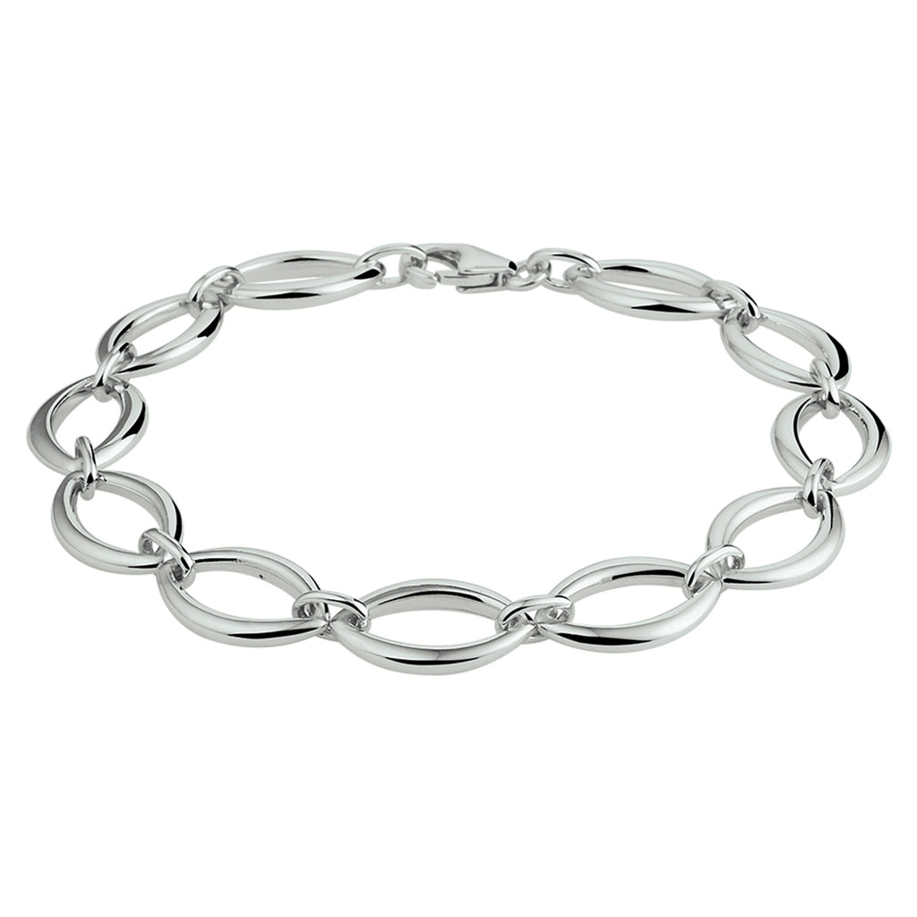 Armband 10 mm 19 cm zilver gerhodineerd