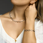 Armband 10 mm 19 cm zilver gerhodineerd