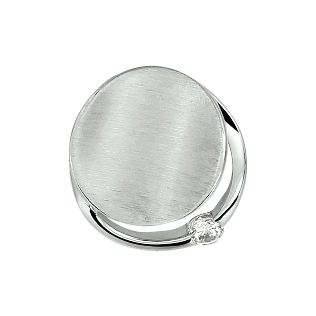 Hanger zirkonia poli/mat zilver gerhodineerd