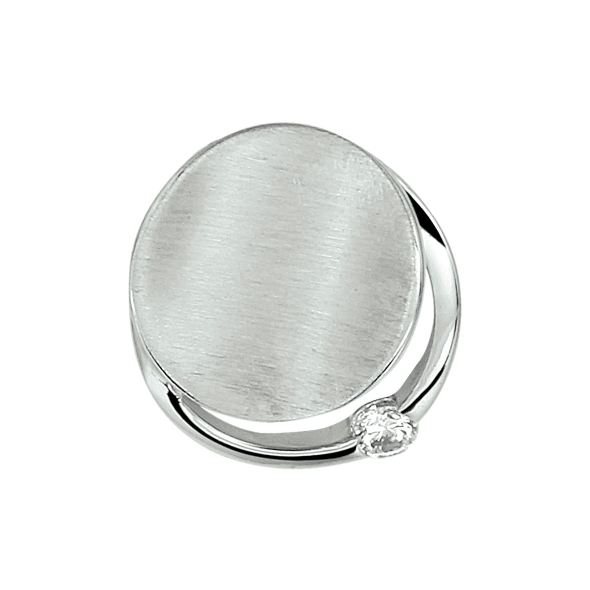 Hanger zirkonia poli/mat zilver gerhodineerd