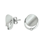 Oorknoppen zirkonia poli/mat1 zilver gerhodineerd