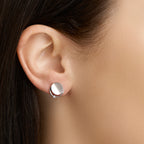 Oorknoppen zirkonia poli/mat1 zilver gerhodineerd