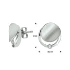 Oorknoppen zirkonia poli/mat1 zilver gerhodineerd