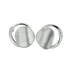 Oorknoppen zirkonia poli/mat zilver gerhodineerd