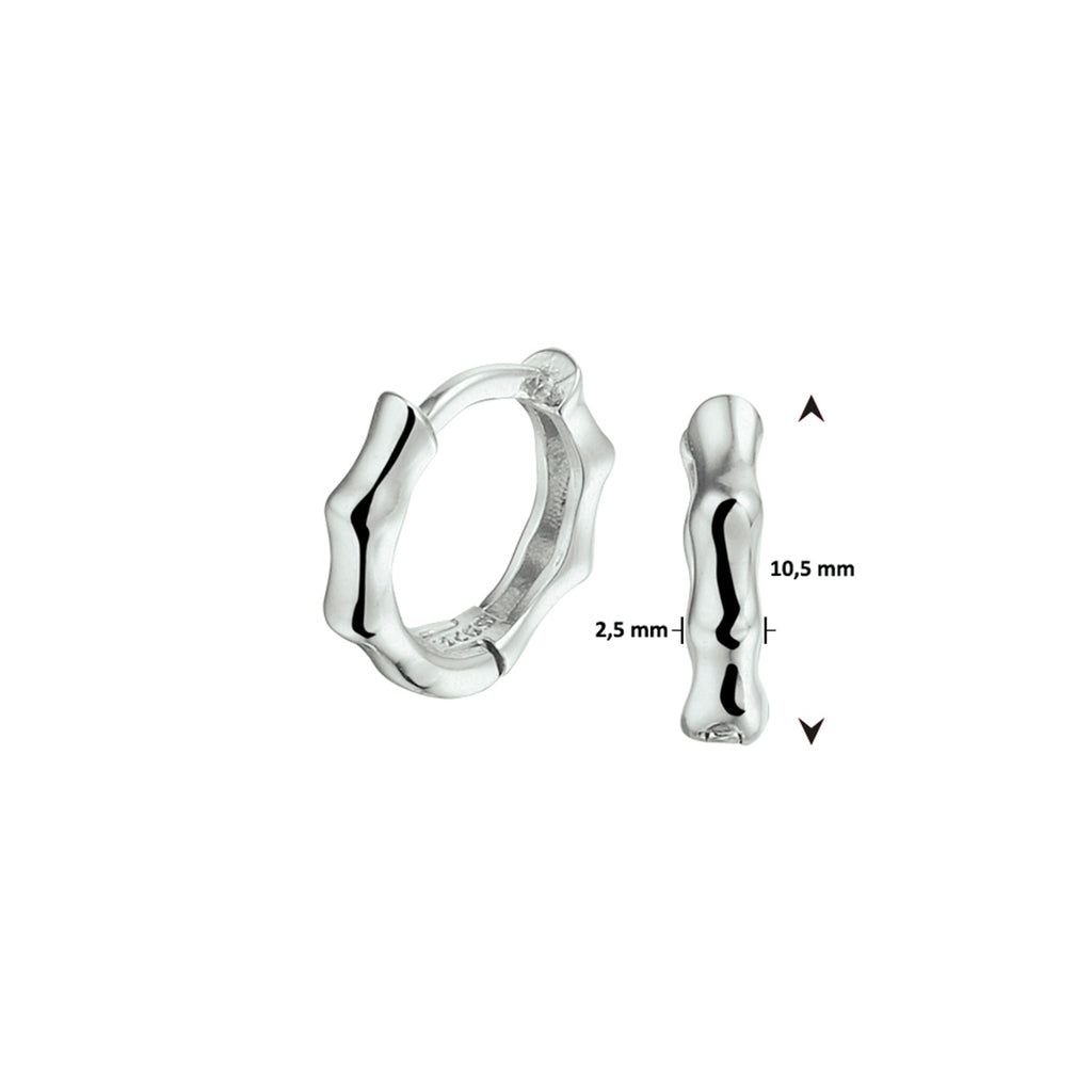 Klapoorringen zilver gerhodineerd