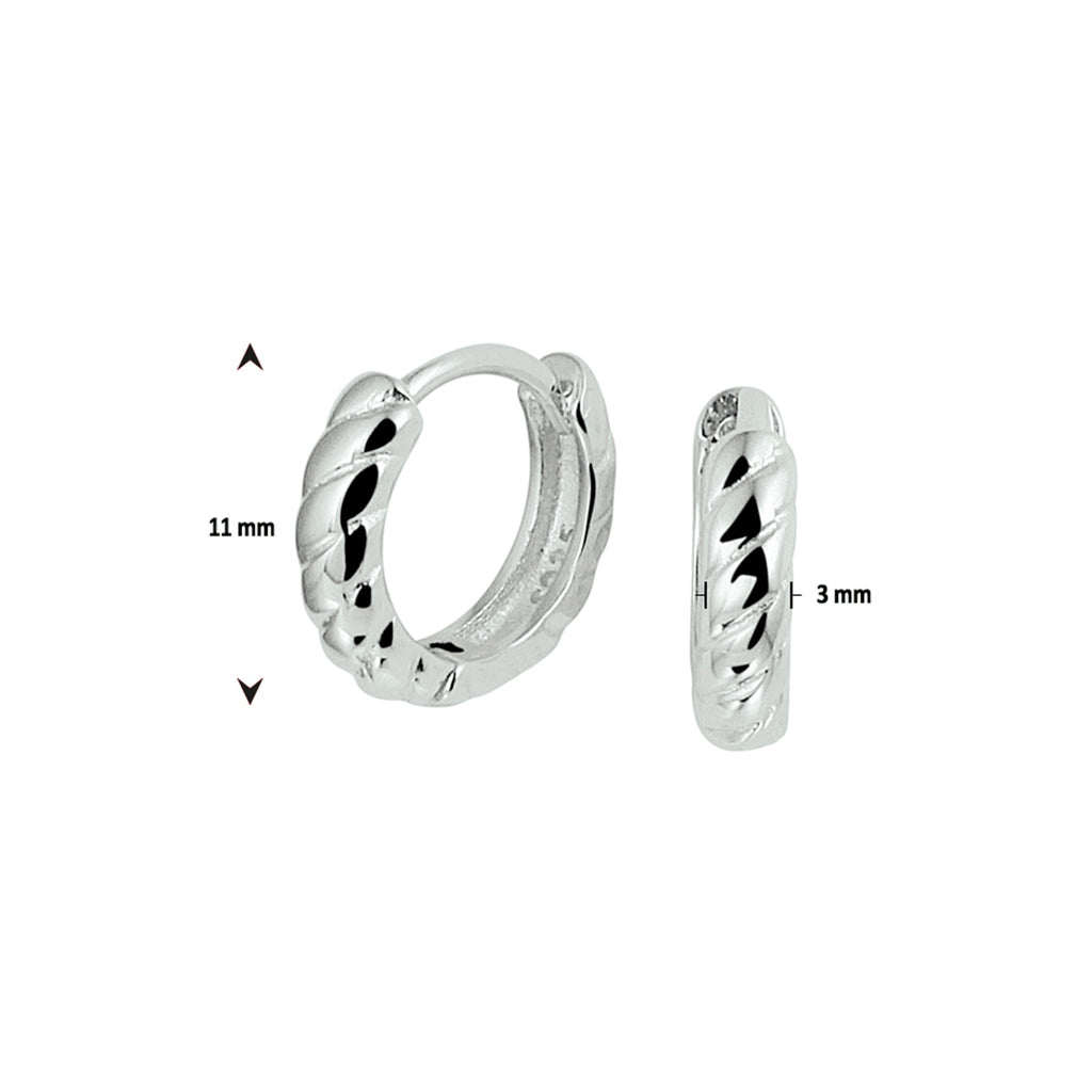 Klapoorringen zilver gerhodineerd