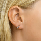 Klapoorringen infinity zilver gerhodineerd