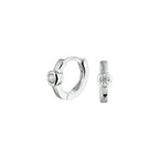 Klapoorringen zirkonia zilver gerhodineerd