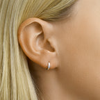 Klapoorringen zirkonia zilver gerhodineerd