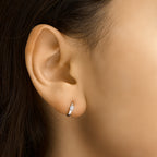 Klapoorringen zirkonia zilver gerhodineerd