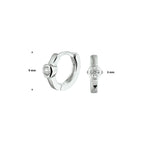 Klapoorringen zirkonia zilver gerhodineerd