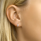 Klapoorringen zirkonia zilver gerhodineerd