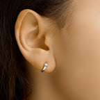 Klapoorringen zirkonia zilver gerhodineerd