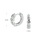 Klapoorringen zirkonia zilver gerhodineerd