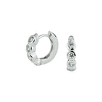 Klapoorringen zirkonia zilver gerhodineerd