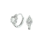 Klapoorringen zirkonia zilver gerhodineerd