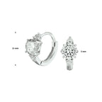 Klapoorringen zirkonia zilver gerhodineerd