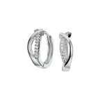 Klapoorringen zirkonia zilver gerhodineerd